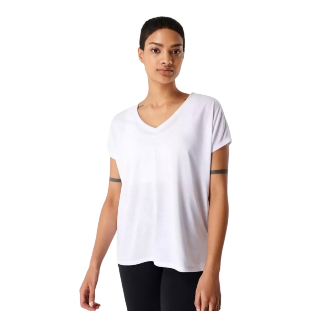 NWT Sweaty Betty White Boyfriend V-neck Workout Tee Size Small